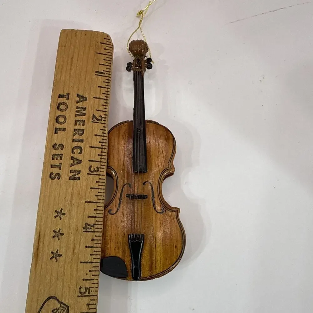 Violin Christmas Ornament Kurt Alder Wood 5” Instruments